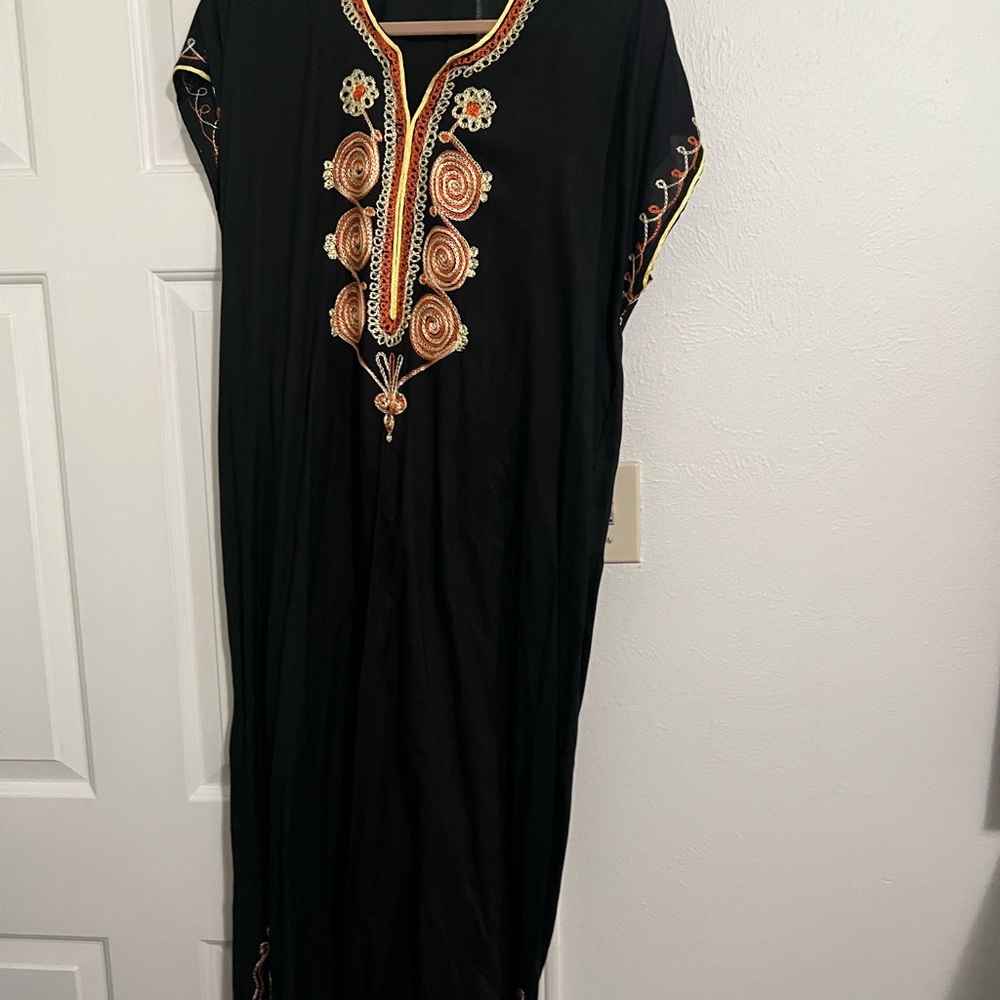Embroidered Black Dress